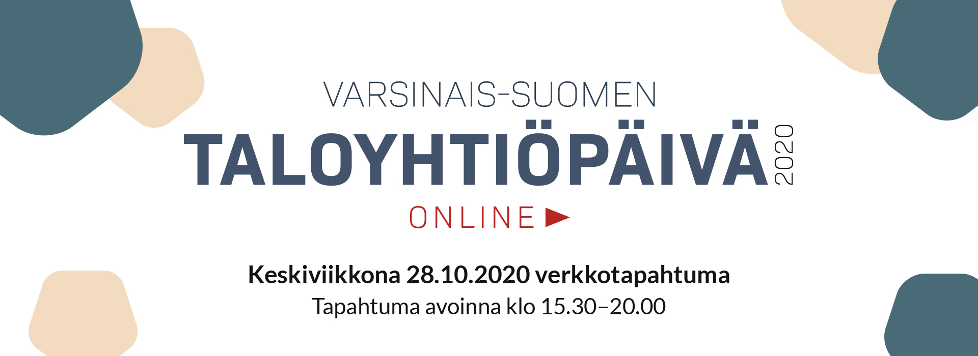 Taloyhtiöasioista monipuolista oppia Varsinais-Suomen Taloyhtiöpäivä verkkotapahtumassa 28.10.2020